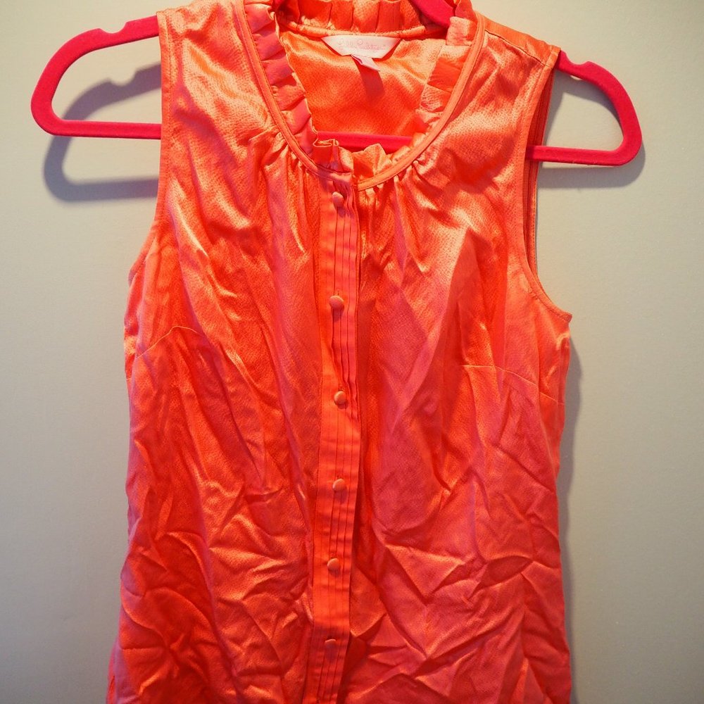 Lilly Pulitzer coral pink blouse
